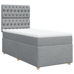 vidaXL Sommier à lattes de lit avec matelas gris clair 80x200 cm tissu
