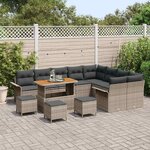 vidaXL Ensemble de canapé de jardin 13 Pièces Gris polyrotin