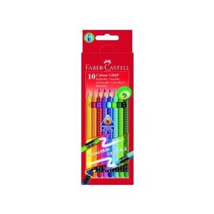 Crayons de couleur gommable avec grip  étui de 10 FABER-CASTELL