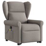 vidaXL Fauteuil inclinable de massage Taupe Tissu