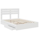 vidaXL Lit de Rangement Blanc 160 x 200 cm Bois d'ingénierie