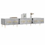 vidaXL Meuble TV gris béton 150x36x30 cm bois d'ingénierie