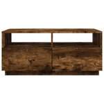 vidaXL Table basse avec lumières LED chêne fumé 90x49x40 cm