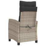 vidaXL Chaise inclinable de jardin coussins gris clair résine tressée
