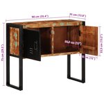 vidaXL Armoire console multicolore 90x35x75cm bois massif récupération