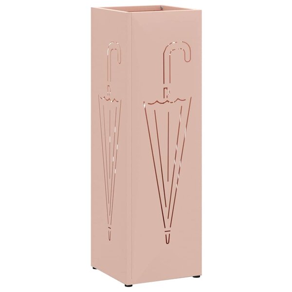 vidaXL Porte-parapluie avec stockage Rose 15 5 x 15 5 x 49 cm Métal