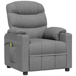 vidaXL Fauteuil de massage Gris clair Tissu