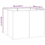 vidaXL Jardinière anthracite 100x100x80 cm acier