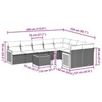 vidaXL Salon de jardin 10 Pièces avec coussins noir résine tressée