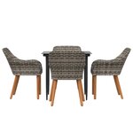 vidaXL Ensemble de salle à manger pour jardin 5 Pièces Gris polyrotin