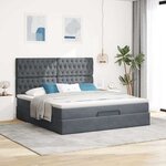 VidaXL Cadre de lit ottoman avec matelas gris foncé 160x200cm velours