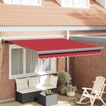 vidaXL Auvent Rétractable Rouge 350 x 250 cm Tissu  Métal