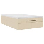 vidaXL Cadre de lit ottoman avec matelas crème 120x190 cm tissu