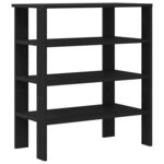vidaXL Étagère à chaussures noir 61x32x70 cm bois d'ingénierie