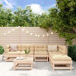 vidaXL Salon de jardin 7 Pièces avec coussins bois massif