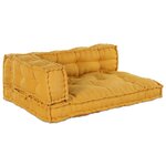 vidaXL Coussin de canapé sur palette 3 Pièces Jaune tissu