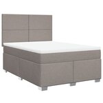 vidaXL Sommier à lattes de lit avec matelas Taupe 140x200 cm Tissu