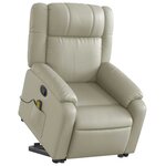 vidaXL Fauteuil inclinable de massage Crème Similicuir
