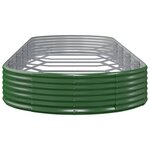 vidaXL Lit surélevé de jardin Acier galvanisé 450x140x36cm Vert