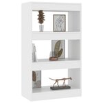 vidaXL Bibliothèque/séparateur de pièce blanc bois d'ingénierie