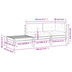 vidaXL Canapé de jardin avec coussins et repose-pied bois pin massif