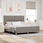 vidaXL Cadre de lit avec tête de lit Taupe 180 x 200 cm tissu