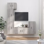 vidaXL Ensemble de meubles TV 5 Pièces Sonoma gris Bois d'ingénierie