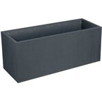 Jardinière Volcania 98 L décor pierre - 99 5 x 39 x H. 43 cm - Gris anthracite
