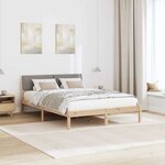 vidaXL Cadre de lit Marron et taupe 140 x 200 cm Bois massif en pin