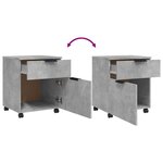 vidaXL Classeur mobile avec roues Gris béton 45x38x54 cm