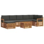 vidaXL Ensemble de canapés d'extérieur 8 Pièces Naturel et Anthracite