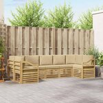 vidaXL Ensemble de canapé d'angle 7 Pièces Blanc et Beige