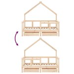 vidaXL Cadre de lit enfant avec tiroirs 70x140 cm bois de pin massif