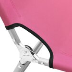 vidaXL Chaise longue pliable acier et tissu rose