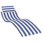 vidaXL Coussin de chaise longue rayures bleues/blanches tissu oxford