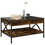 vidaXL Table basse avec LED Infinity chêne fumé 70x50x38 cm