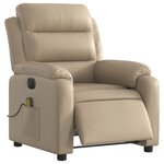 vidaXL Fauteuil de massage inclinable électrique cappuccino similicuir