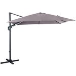 Parasol déporté orientable 360° inclinable gauche droite 3 x 3 m orient taupe