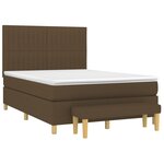 vidaXL Sommier à lattes de lit avec matelas Marron foncé 140x200 cm