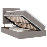 vidaXL Lit avec rangement et LED avec LED Taupe 120 x 200 cm Polyester