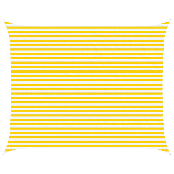 vidaXL Voile d'ombre Jaune et blanc 4 x 5 m 100   polyester Oxford