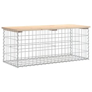 vidaXL Banc de jardin design de gabion 103x44x42 cm bois massif de pin