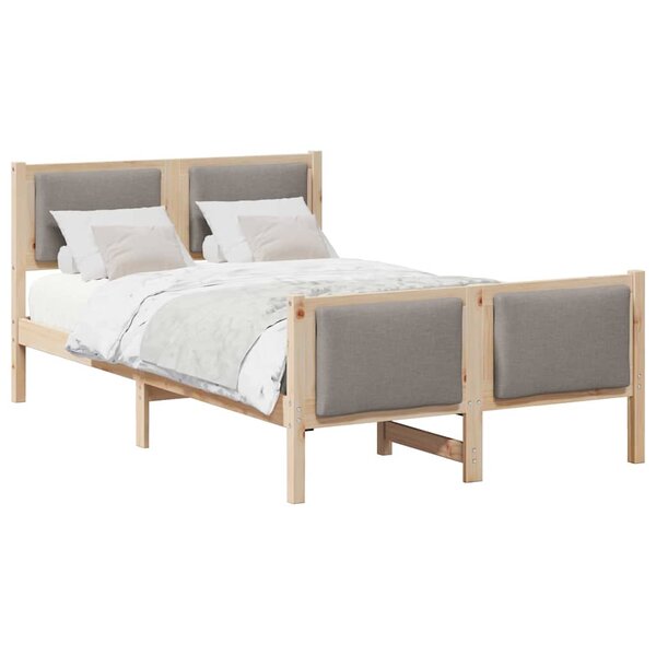 vidaXL Cadre de lit avec tête de lit Taupe 120 x 200 cm tissu