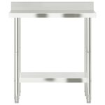 vidaXL Table de travail de cuisine avec dosseret 82 5x55x93 cm inox