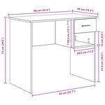 vidaXL Bureau avec rangement en vieux bois 90x49 5x75 cm Bois d'ingénierie