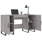Bureau table poste de travail meuble d'ordinateur informatique étude sonoma 140 x 50 x 75 cm bois d'ingénierie gris 02_0023954