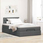vidaXL Lit ottoman avec matelas gris foncé 120x190 cm tissu