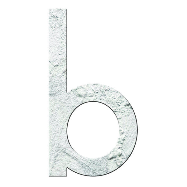 Numéro B - Numéro adhésif pour boîtes aux lettres- Pierre véritable 50 mm  Albatre