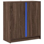 vidaXL Buffet avec LED chêne marron 77x34x85 cm bois d'ingénierie
