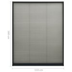 vidaXL Moustiquaire plissée à fenêtre Aluminium Anthracite 110x160 cm
